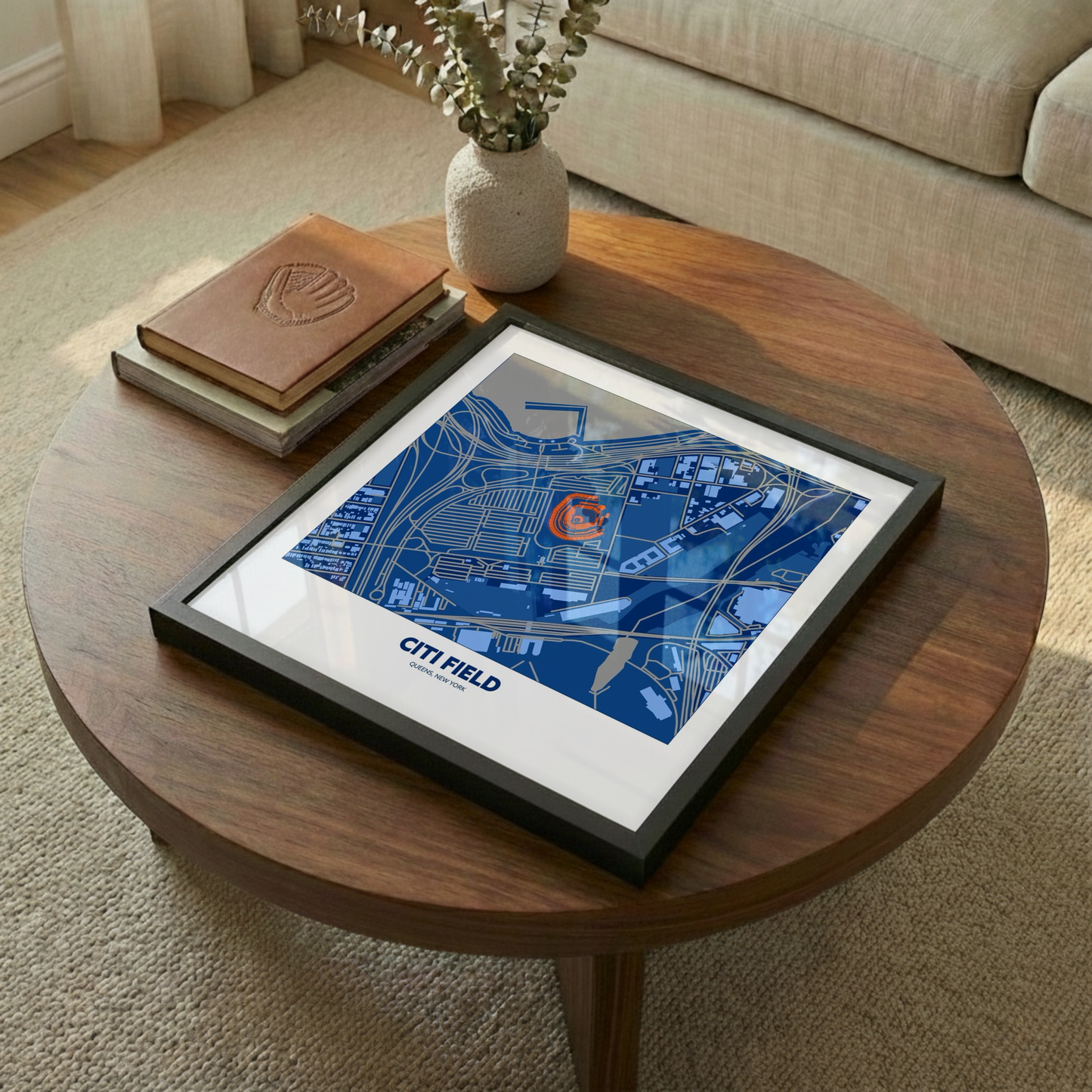 Citi Field Stadium - Signature Map Dark