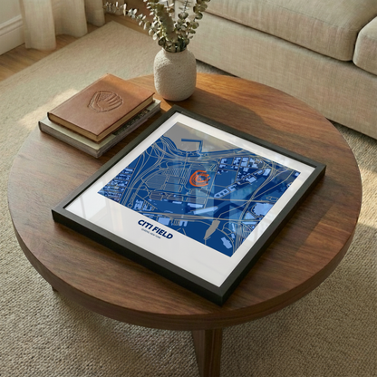 Citi Field Stadium - Signature Map Dark