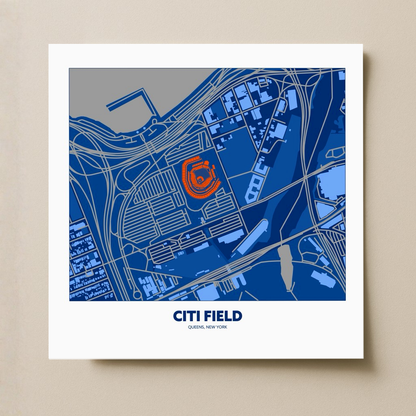 Citi Field Stadium - Signature Map Dark