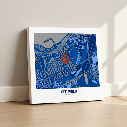 Citi Field Stadium - Signature Map Dark