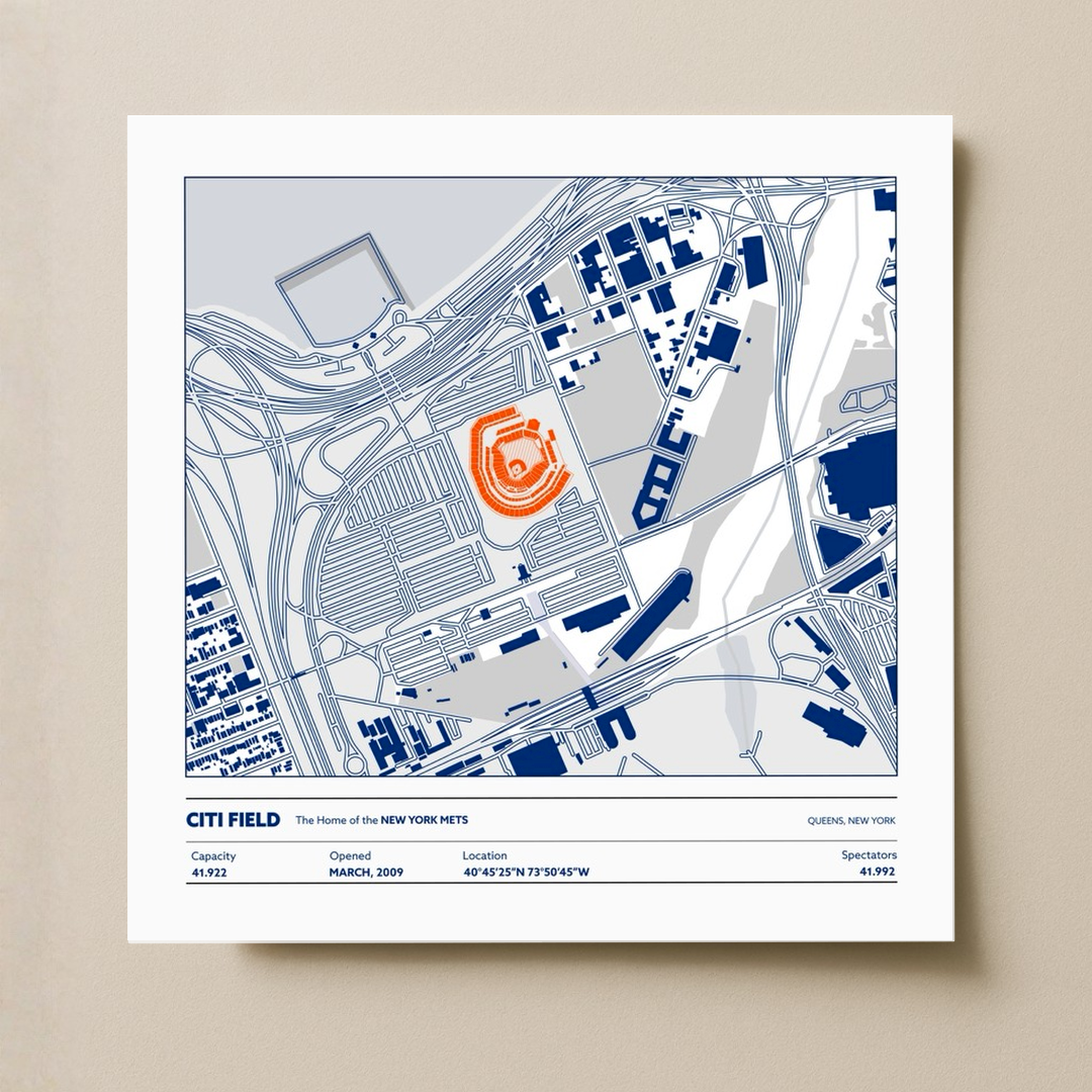 Citi Field Stadium - Signature Map Light