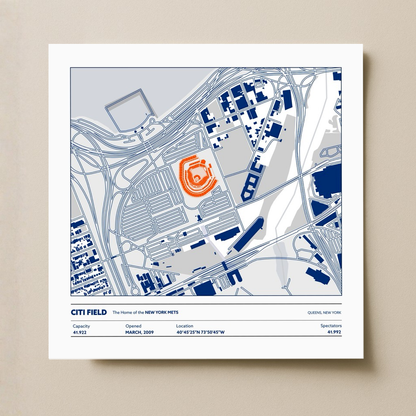Citi Field Stadium - Signature Map Light