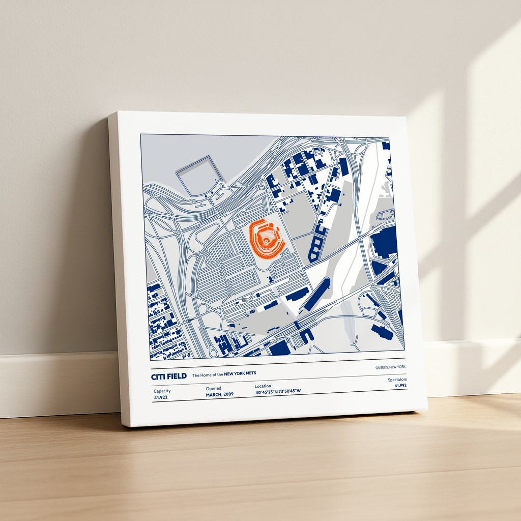 Citi Field Stadium - Signature Map Light