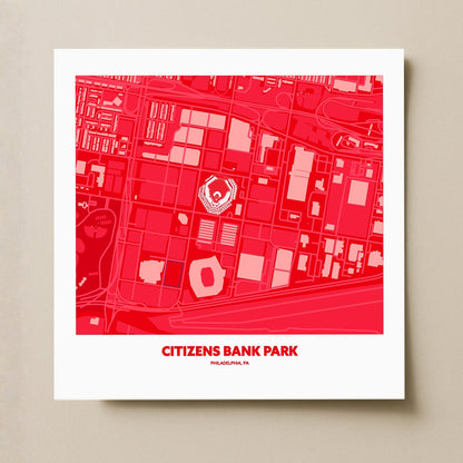 Citizens Bank Park Stadium - City Map Dark