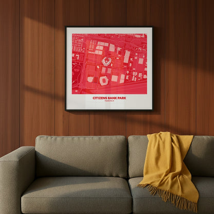 Citizens Bank Park Stadium - City Map Dark