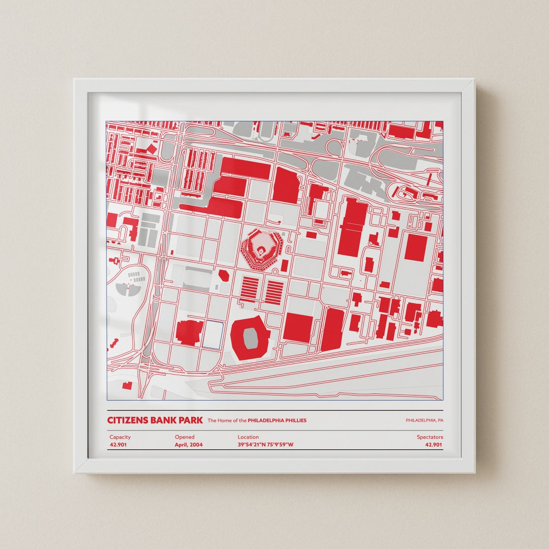 Citizens Bank Park Stadium - City Map Light
