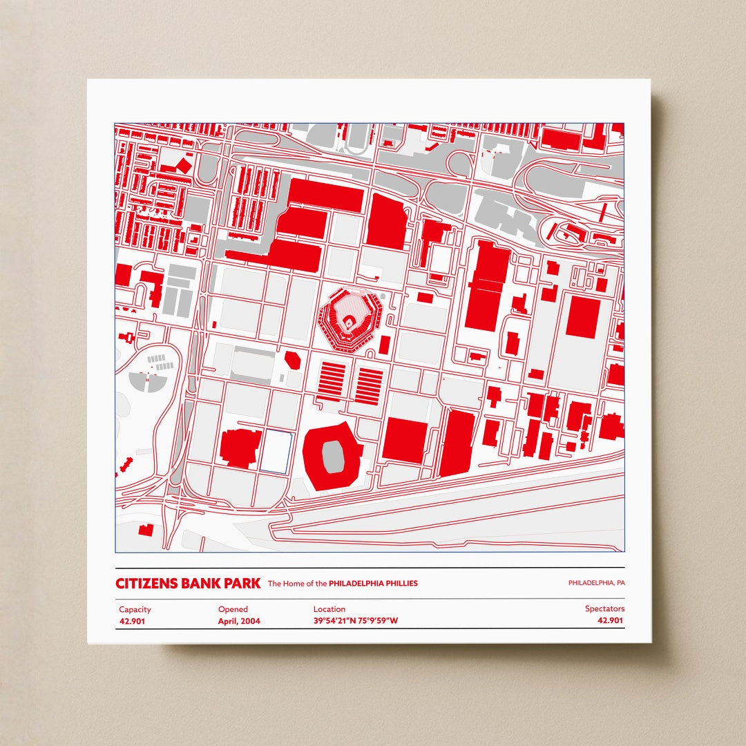 Citizens Bank Park Stadium - City Map Light