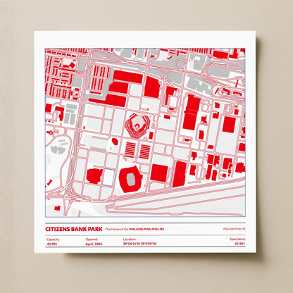 Citizens Bank Park Stadium - City Map Light
