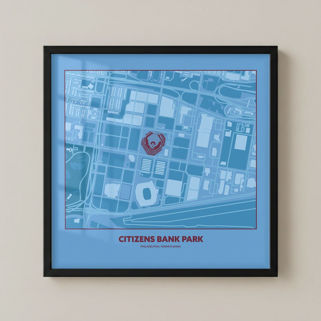 Citizens Bank Park Stadium - City Connect Map Dark