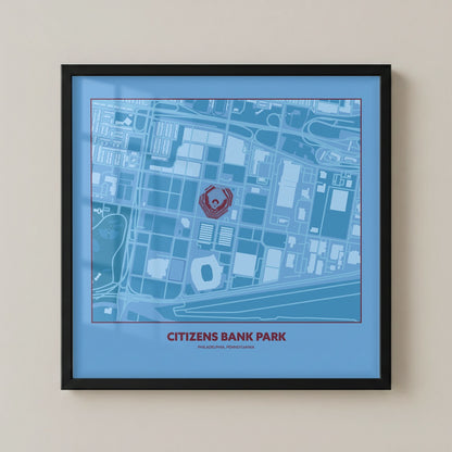 Citizens Bank Park Stadium - City Connect Map Dark