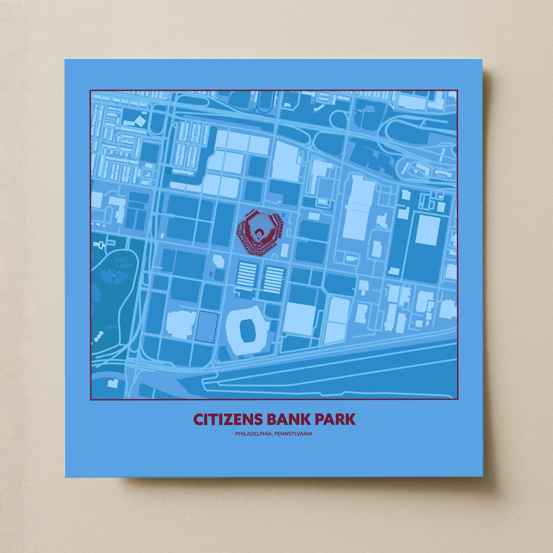 Citizens Bank Park Stadium - City Connect Map Dark