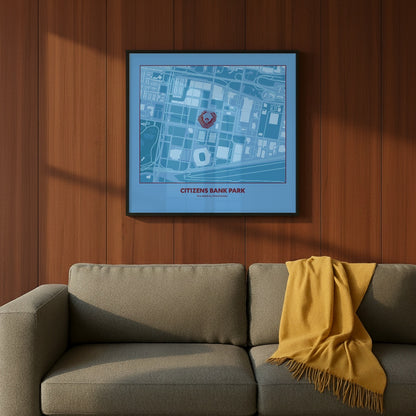 Citizens Bank Park Stadium - City Connect Map Dark