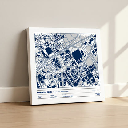 Comerica Park Stadium - City Map Light