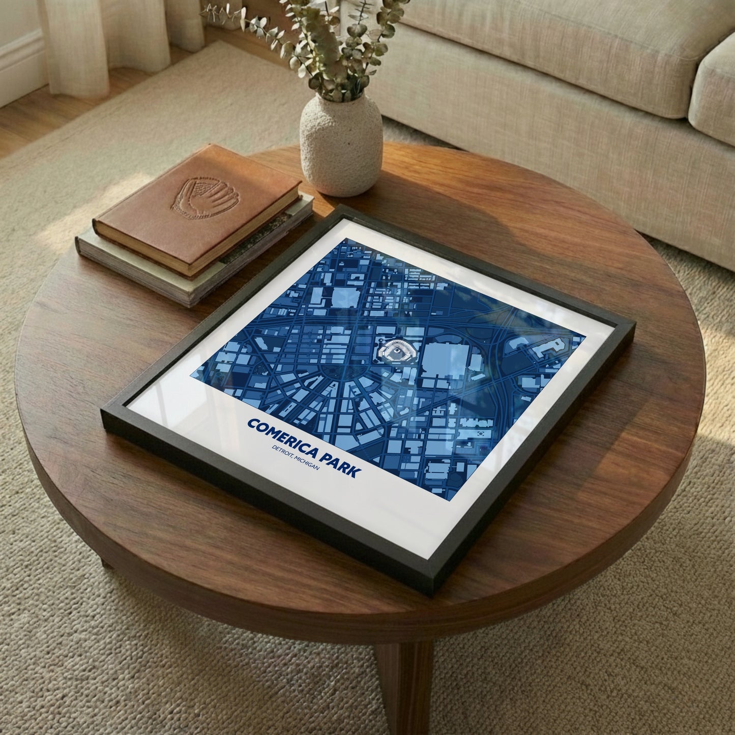 Comerica Park Stadium - City Map Dark