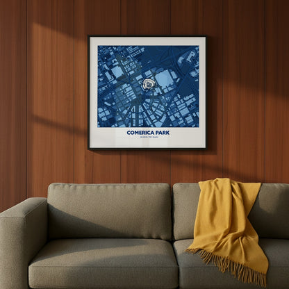 Comerica Park Stadium - City Map Dark
