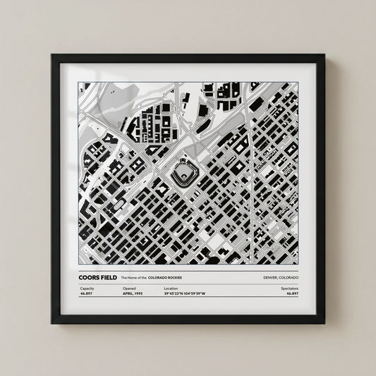 Coors Field Stadium - City Map Light
