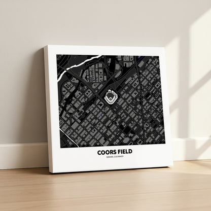 Coors Field Stadium - City Map Dark