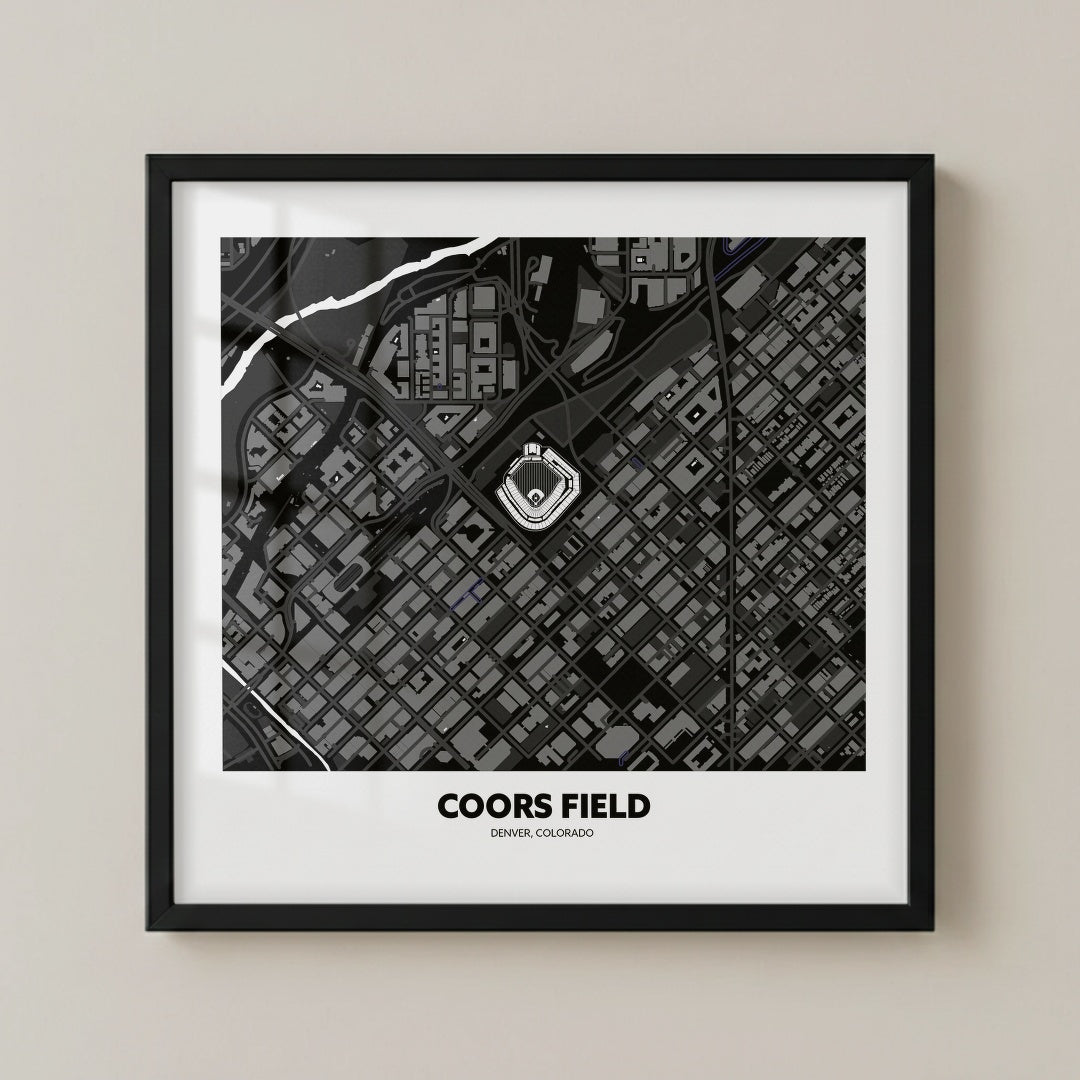 Coors Field Stadium - City Map Dark