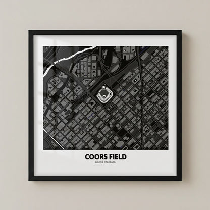 Coors Field Stadium - City Map Dark