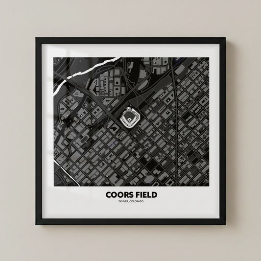 Coors Field Stadium - City Map Dark