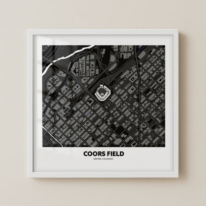 Coors Field Stadium - City Map Dark
