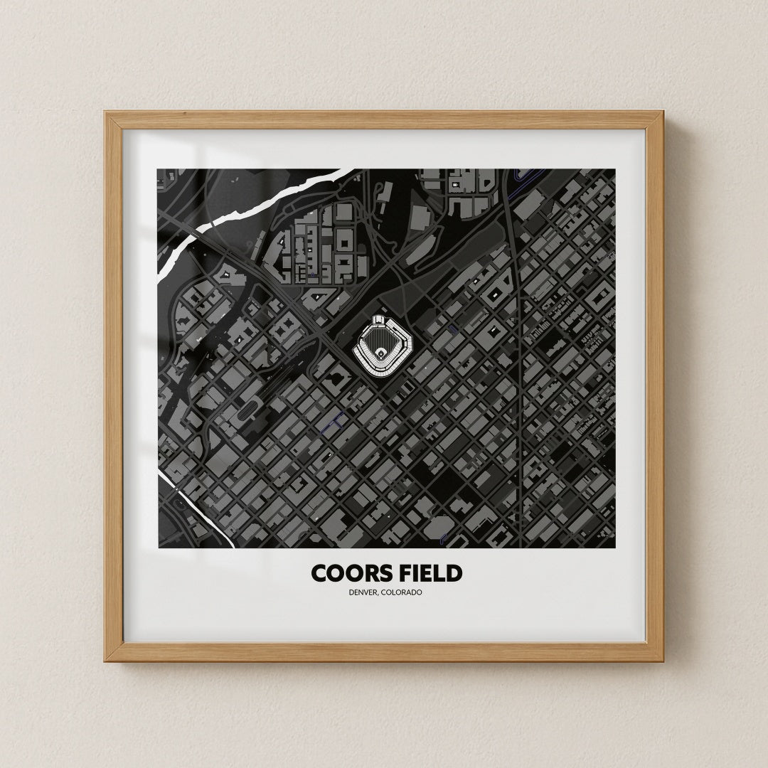 Coors Field Stadium - City Map Dark