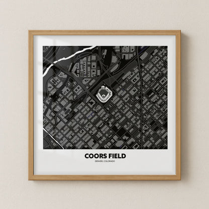 Coors Field Stadium - City Map Dark