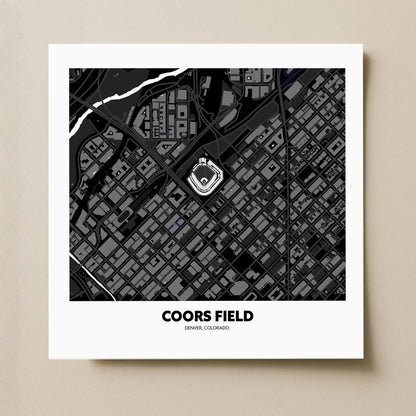 Coors Field Stadium - City Map Dark