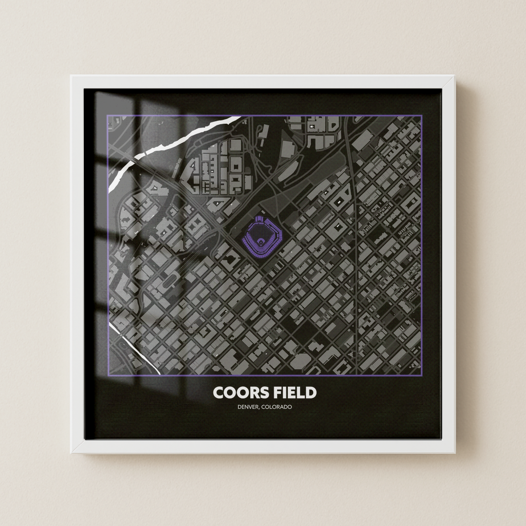 Coors Field Stadium - Signature City Map Dark