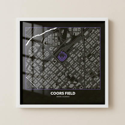 Coors Field Stadium - Signature City Map Dark