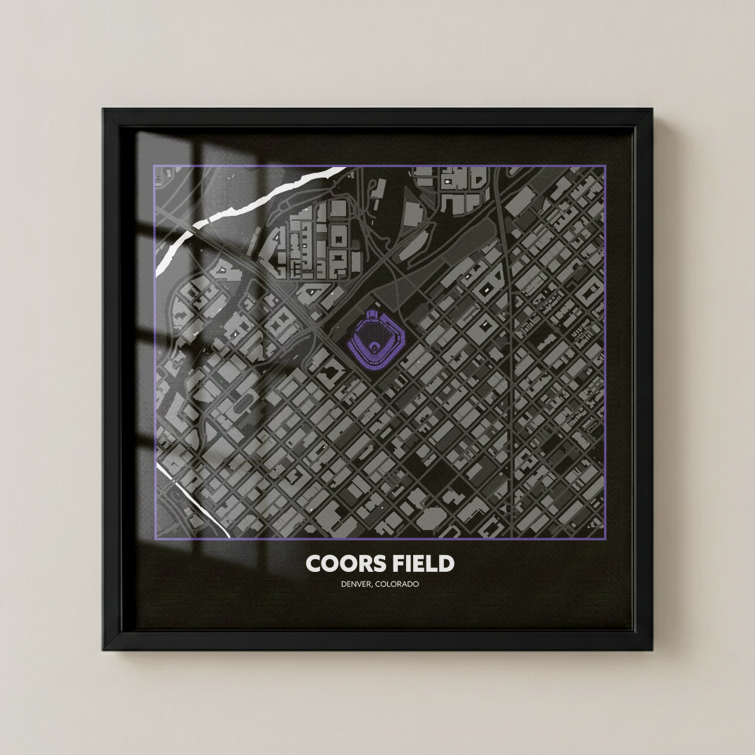 Coors Field Stadium - Signature City Map Dark