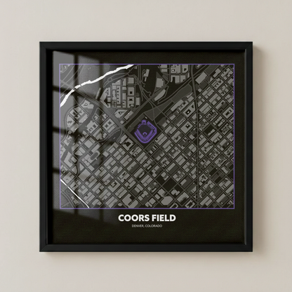 Coors Field Stadium - Signature City Map Dark