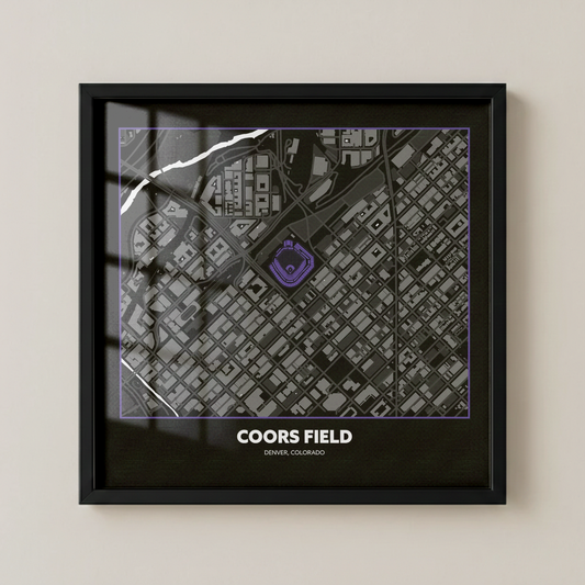 Coors Field Stadium - Signature City Map Dark