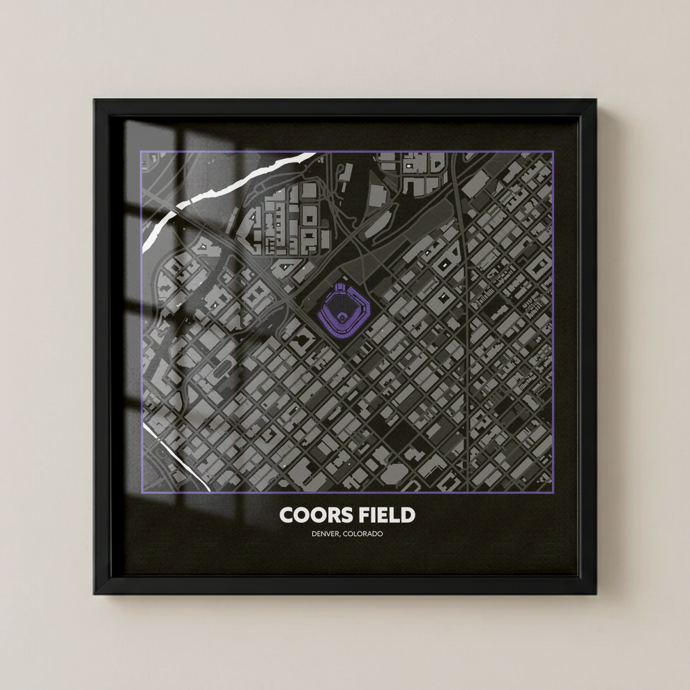 Coors Field Stadium - Signature City Map Dark – Stadium Print Studio