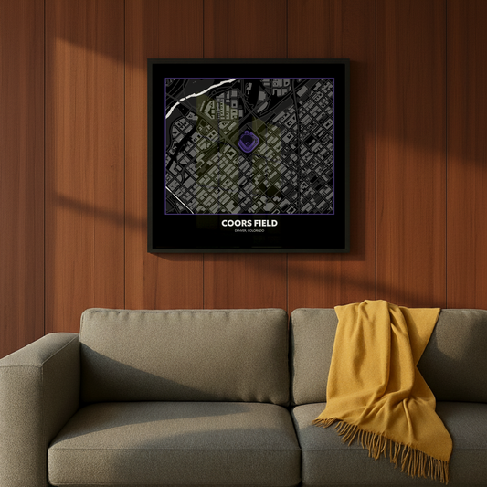 Coors Field Stadium - Signature City Map Dark