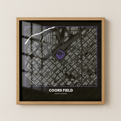 Coors Field Stadium - Signature City Map Dark