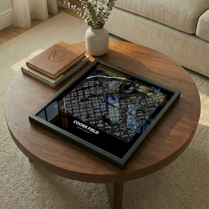 Coors Field Stadium - Signature City Map Dark