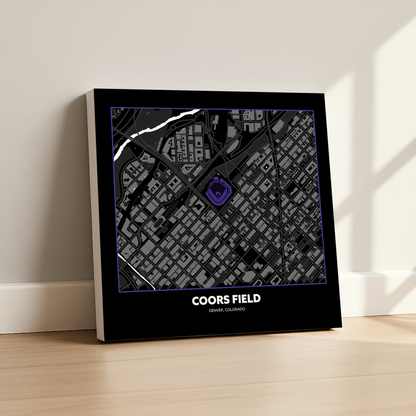 Coors Field Stadium - Signature City Map Dark