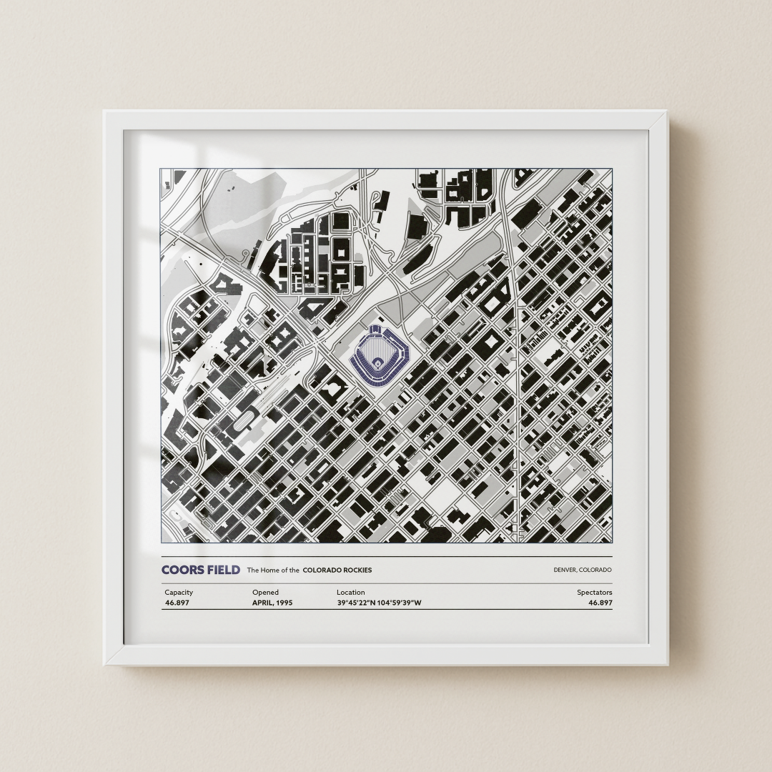 Coors Field Stadium - Signature City Map Light