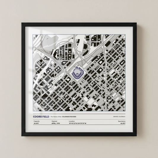Coors Field Stadium - Signature City Map Light