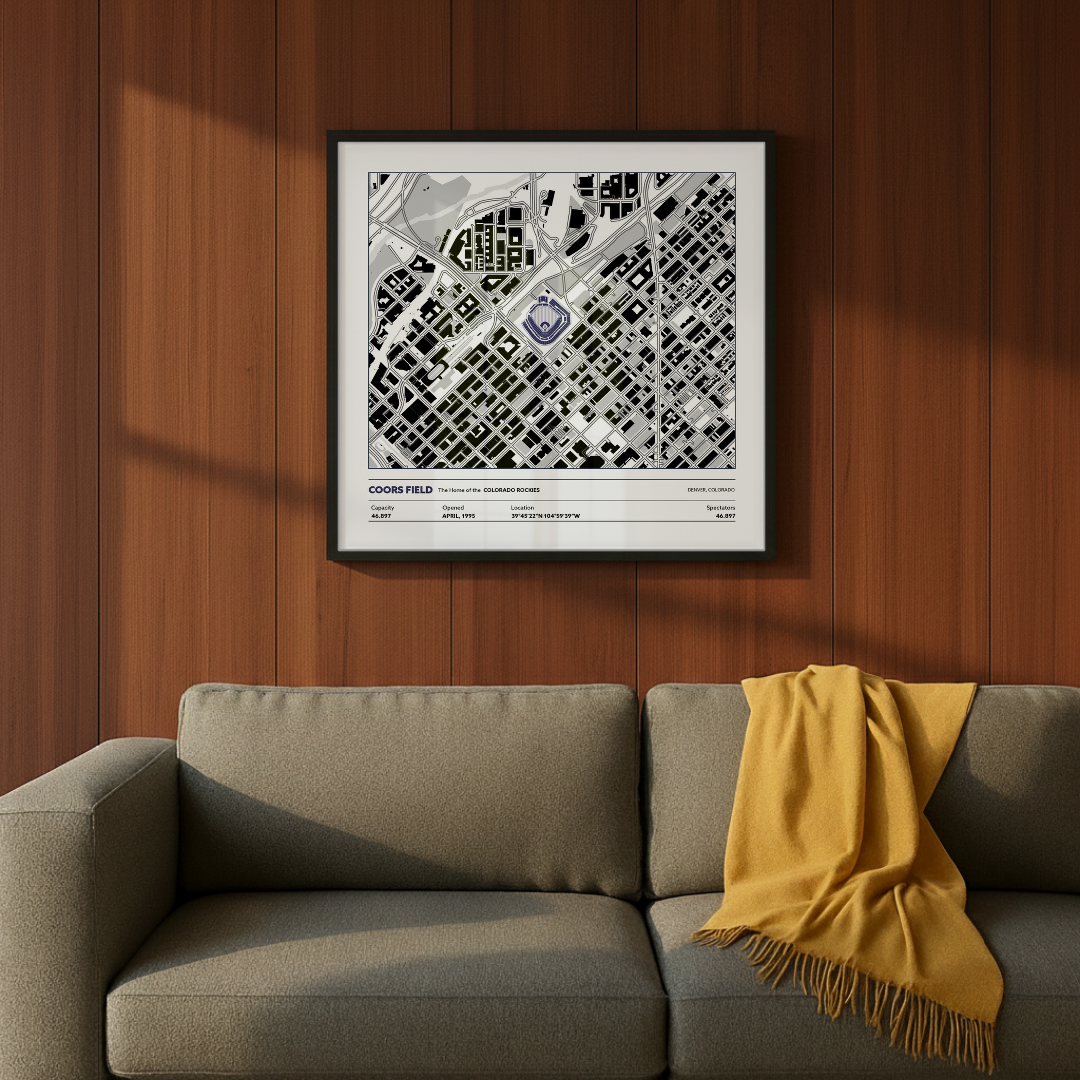 Coors Field Stadium - Signature City Map Light