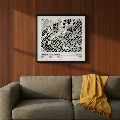 Coors Field Stadium - Signature City Map Light