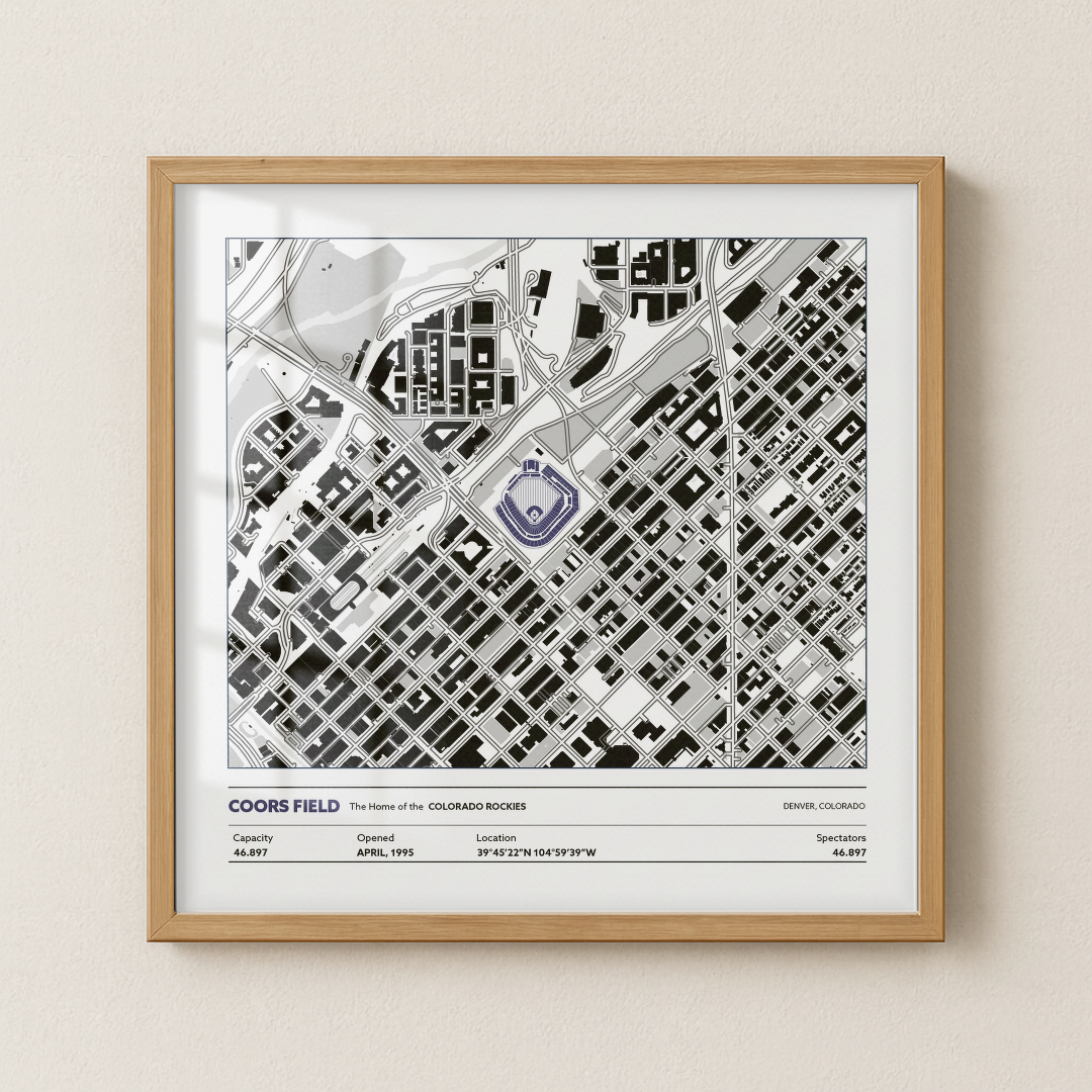 Coors Field Stadium - Signature City Map Light