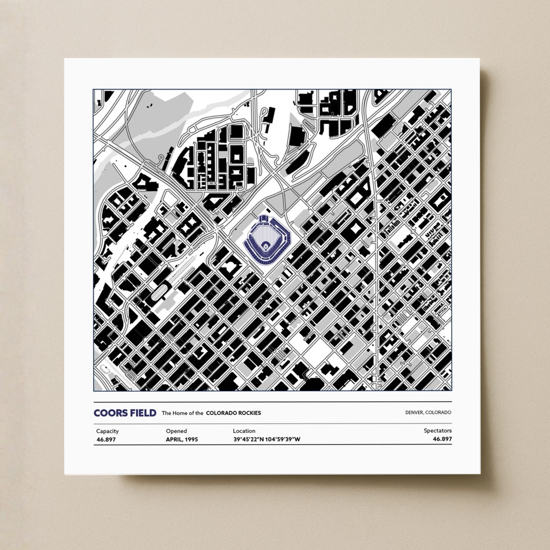 Coors Field Stadium - Signature City Map Light