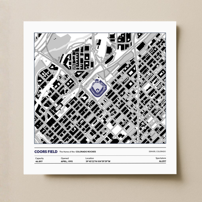 Coors Field Stadium - Signature City Map Light