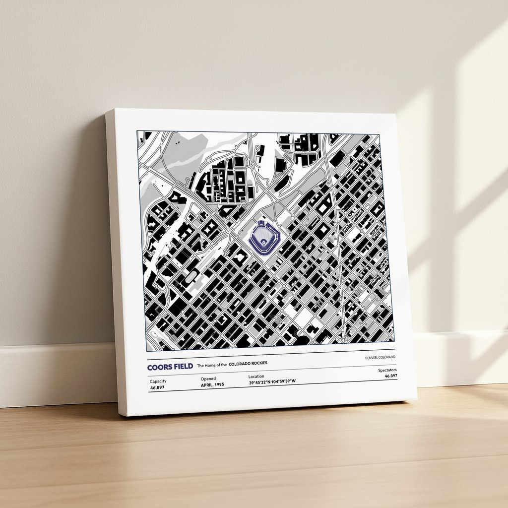 Coors Field Stadium - Signature City Map Light