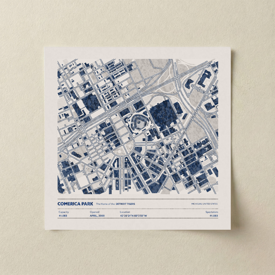 Comerica Park - Aerial Detailed