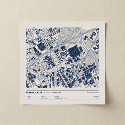 Comerica Park - Aerial Detailed