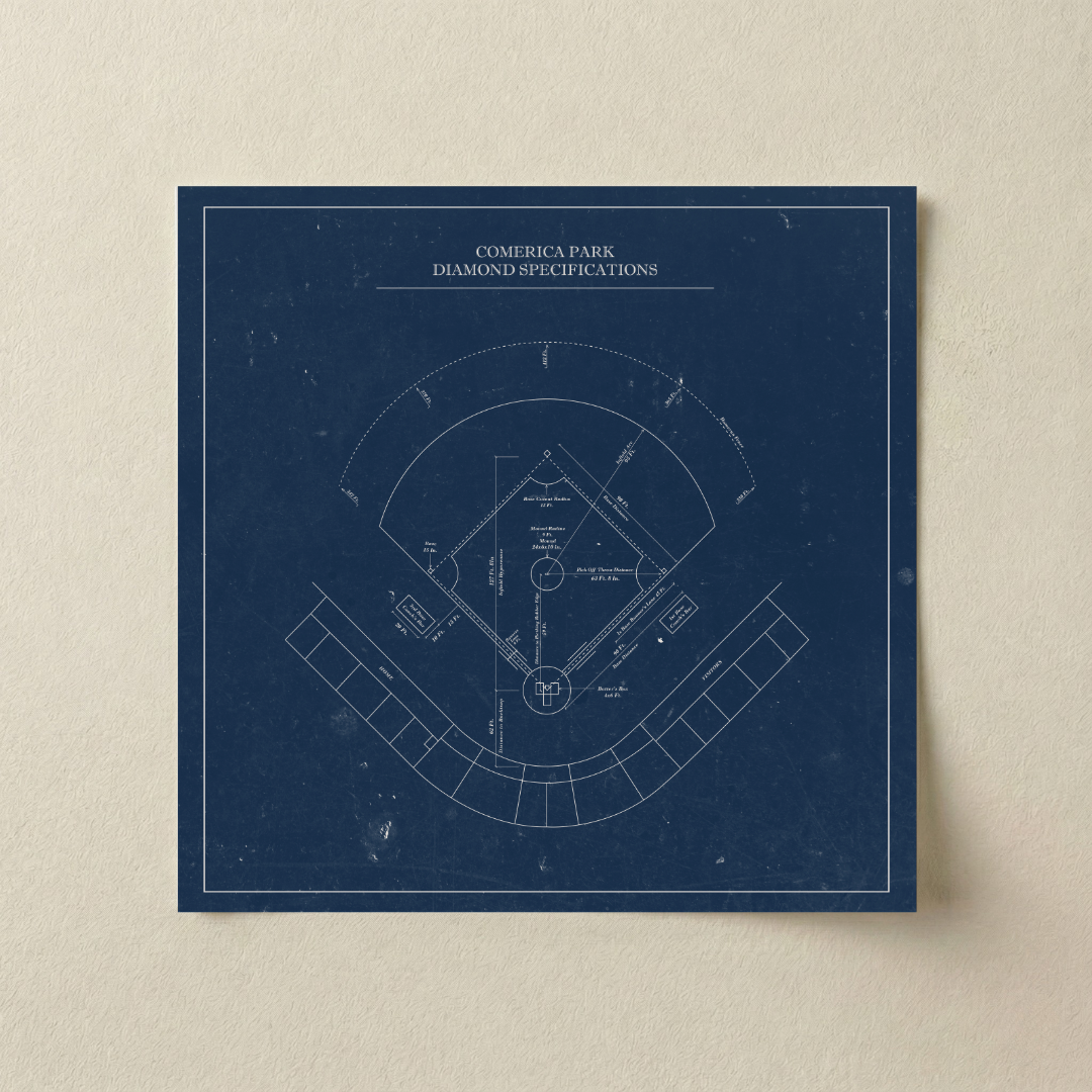 Comerica Park - Patent Art Minimal
