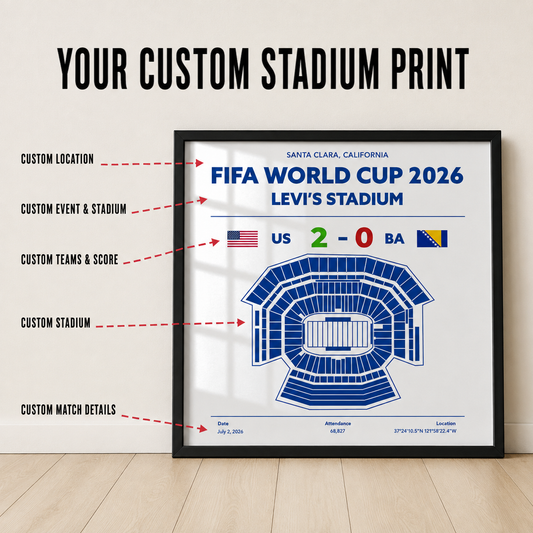 Custom Game & Stadium Print : Your Seat, Your Night, Your Wall